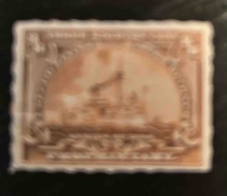 Vintage Postage Stamp featuring S.S. America