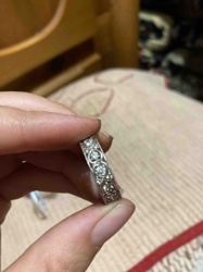Filigree Pave Band Ring with Clear Stones