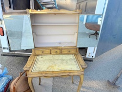 Vintage French Provincial Style Secretary Desk with Mirrored Sides