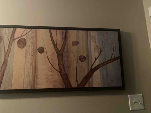 Modern Panoramic Floral Tree Trunk Wall Art