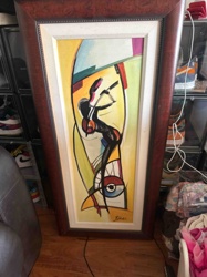 Abstract Figurative Painting of a Musician