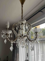 Vintage Crystal & Brass Chandelier