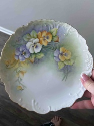 Hand-Painted Pansy Decorative Plate