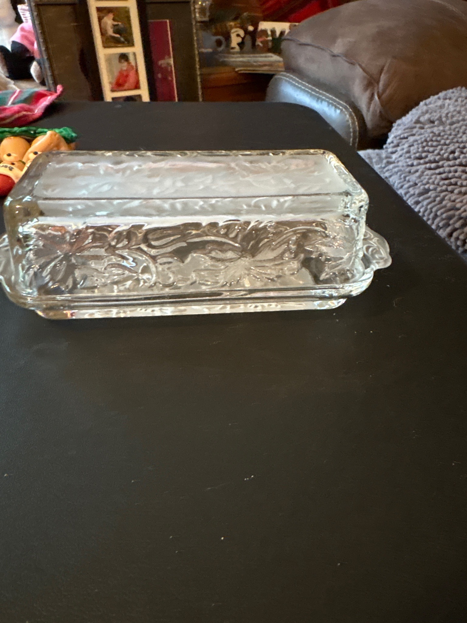Submitted photo of Pressed glass covered butter dish