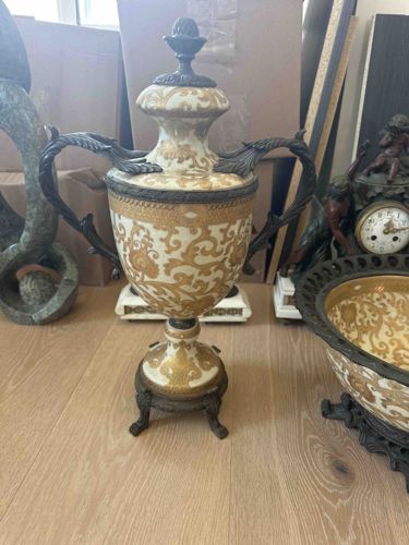 Neoclassical Style Handled Urn with Lid