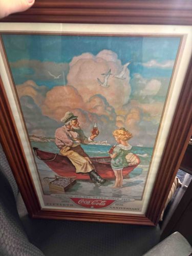 Framed Coca-Cola 50th Anniversary Commemorative Print (1936)