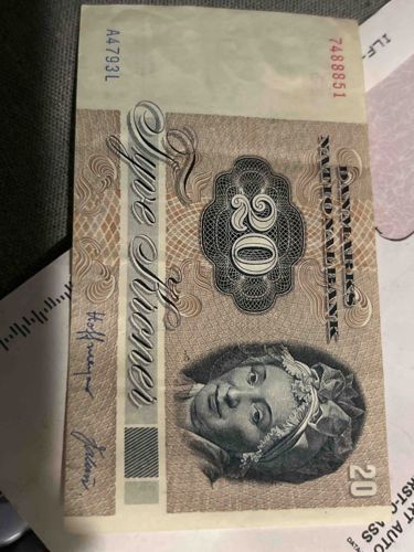 Danish 20 Kroner Banknote (Series 1972)