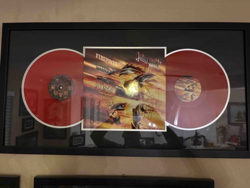 Signed Judas Priest 'Firepower' Limited Edition Red Vinyl Deluxe Framed Display