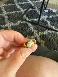 Men's Yellow Gold Marquise Diamond Ring