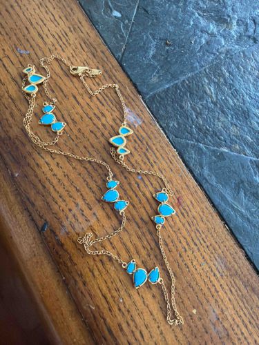 Ippolita Turquoise Teardrop Station Necklace