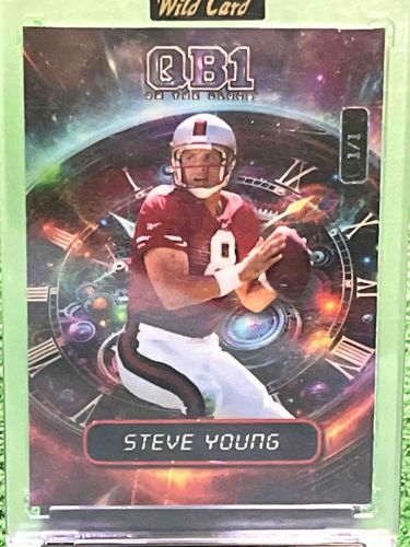 Wild Card Steve Young 'QB1 On The Clock' 1/1 Trading Card