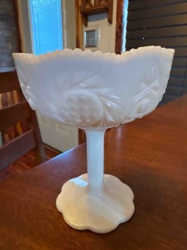Milk Glass Pedestal Bowl