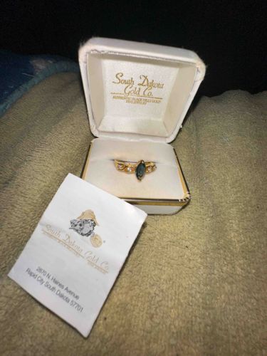 Black Hills Gold Marquise Ring with Accent Stones