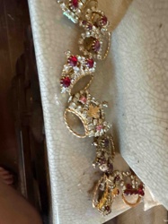 Vintage Rhinestone Crown Charm Bracelet