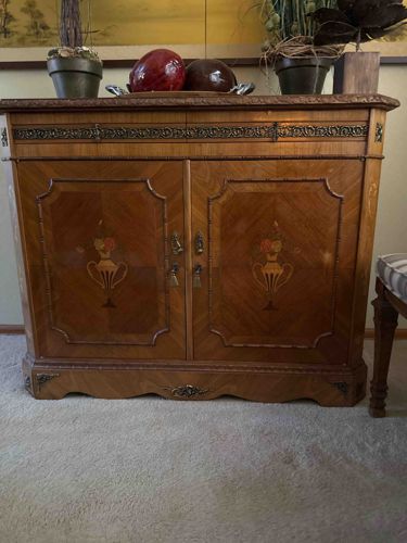 Marquetry Inlaid Louis XVI Style Commode or Cabinet