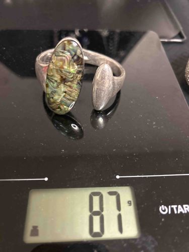 Abalone Shell and Silver Cuff Bracelet