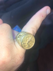 Mexican 50 Pesos 'Centenario' Coin Ring, 1947 Date