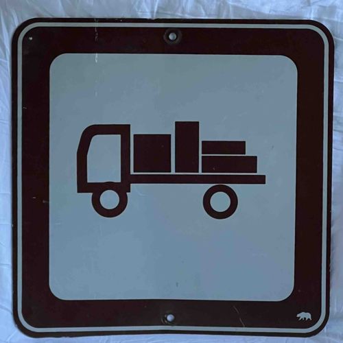 Retired Loading Truck Icon Metal Sign (California Prison Industry Authority)