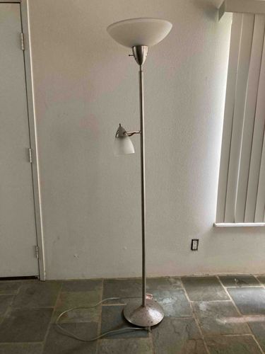 Modern Torchiere Floor Lamp with Adjustable Reading Light