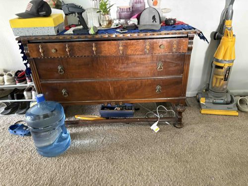 Antique Serpentine Front Wooden Dresser