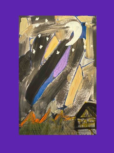 The Starry Night Abstract Acrylic Painting by Romcar Alqueza