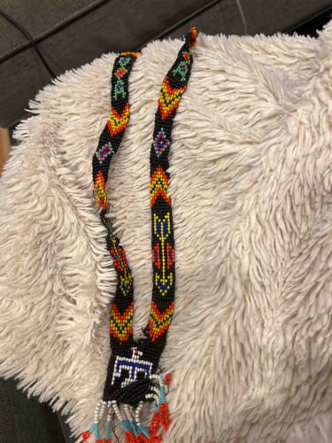 Beaded Native American-Style Thunderbird Motif Necklace