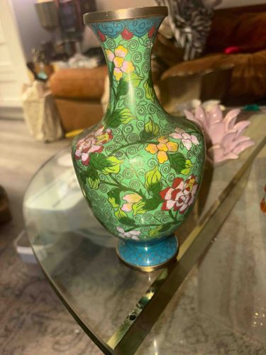 Cloisonné Floral Motif Vase