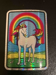 Vintage Holographic Unicorn and Rainbow Sticker