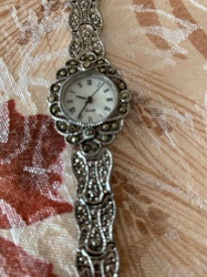 Geneva Marcasite-Style Quartz Bracelet Watch