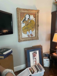 Framed Folk Art Painting of a Dancing Figure
