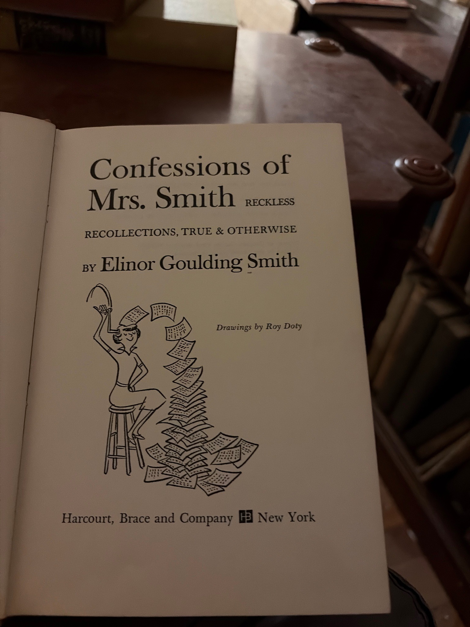 Submitted photo of Confessions of Mrs. Smith by Elinor Goulding Smith title page