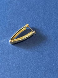 Single Gold Engraved Hoop Earring