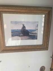 Framed Print of Winslow Homer's 'Waiting for Dad'