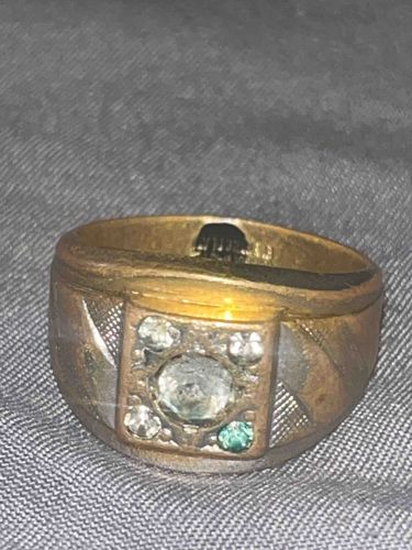 Men's Multistone Gold-Tone and Silver-Tone Accent Ring