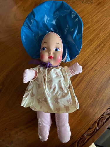 Vintage Chubby Baby Doll with Rubber Head and Fabric Body