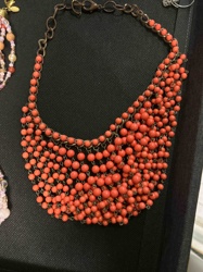 Coral Bead Bib Necklace