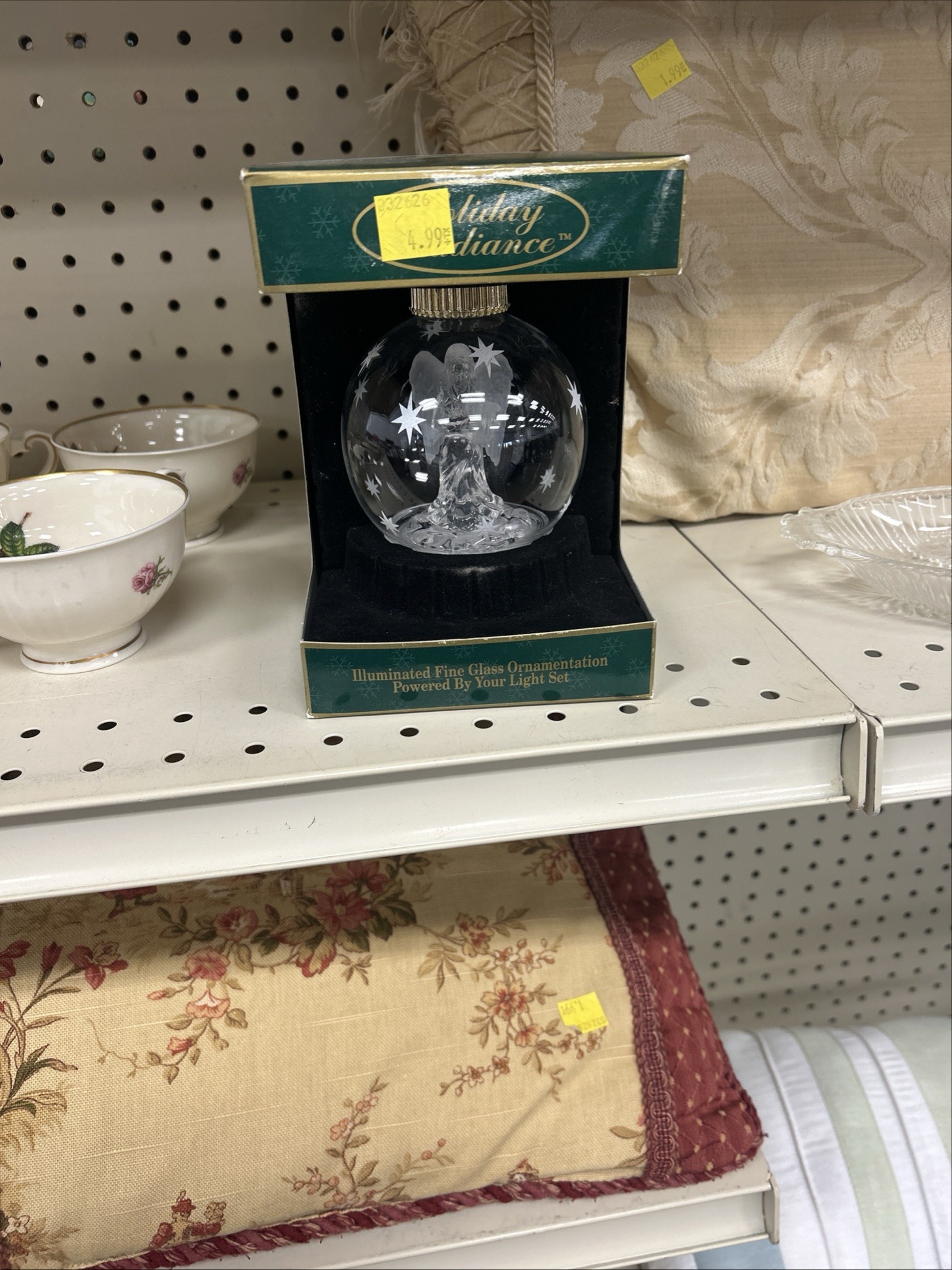 Holiday Radiance Illuminated Fine Glass Ornament - Angel