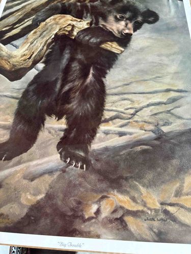 Big Trouble (Bear Cub Art Print)