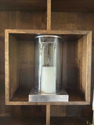 Modern Glass and Metal Hurricane Candle Holder with LED Candle