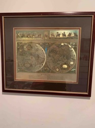 Framed Antique Style World Map Print 'Nova Totius Terrarum Orbis Tabula'
