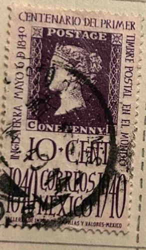 Mexico 1940 Centenario del Primer Timbre Postal Overprint Stamp