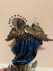 Madonna Statue with Brass Wings and Halo