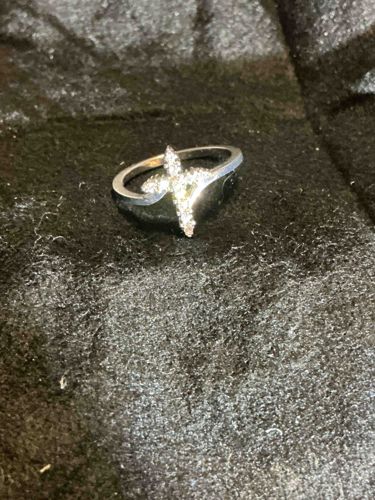 Pave-Set Diamond or Diamond Simulant Crossover Ring