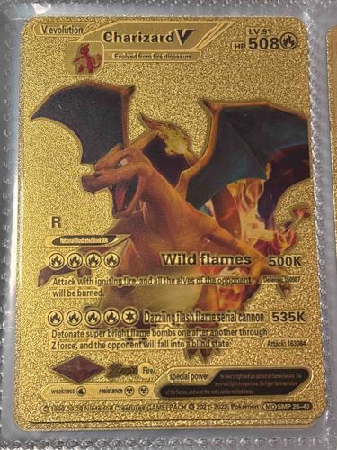 Unofficial Gold Charizard V Pokémon Card