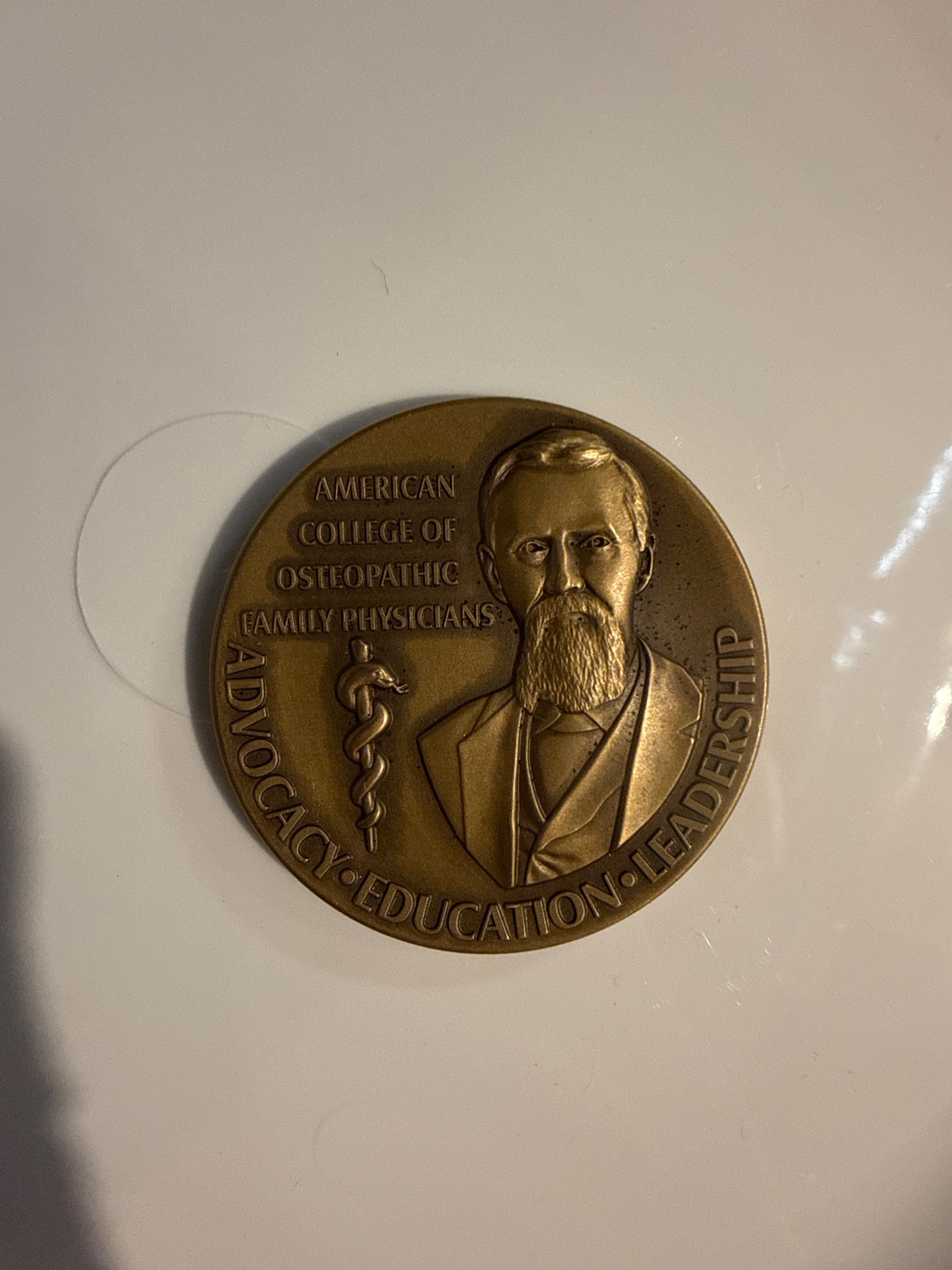 Submitted photo of American College of Osteopathic Family Physicians Medallion (unverified)