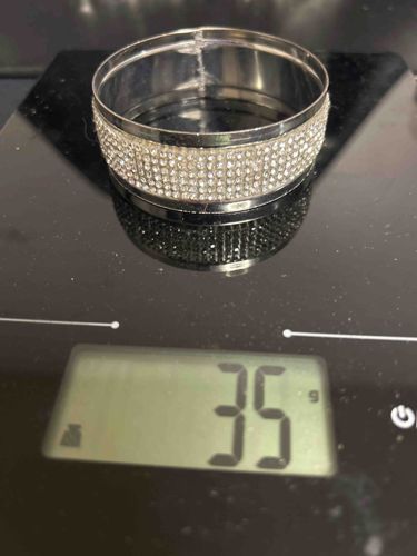 Silvertone Rhinestone Bangle Bracelet