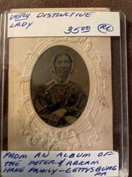 Tintype Photograph of a "Very Distinctive Lady" from the Hake Family Album