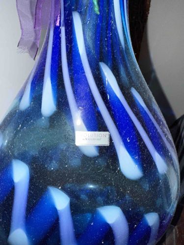 Kästle Glass 'Revolution' Blue and White Art Glass Vase
