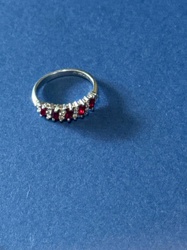 Ring with Red and Clear Stones (18K HGE)