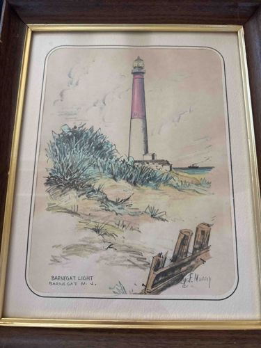 Framed Art Print: Barnegat Light by Jas. F. Murray
